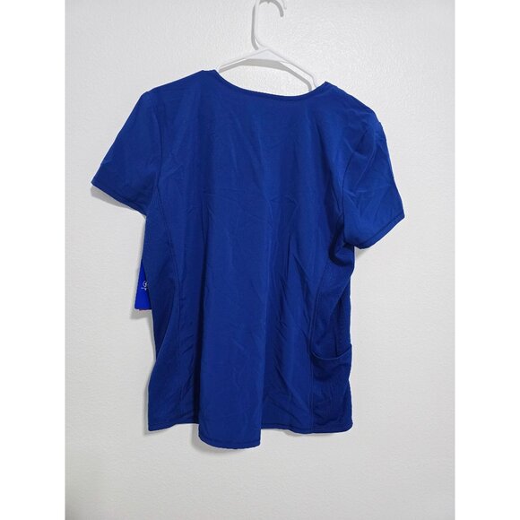 Scrubstar Women's Performance Notch Neck Top in Electric Blue Size Medium - Picture 11 of 11